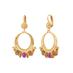 Boucles d'oreilles dormeuses rondes Avola en quartz teintés - multicolore Multi