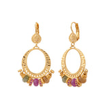 Boucles d'oreilles dormeuses rondes Avola en quartz teintés - multicolore Multi