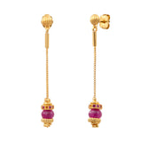 Boucles d'oreilles longues à tiges percées Avola en quartz teinté - violet Violet