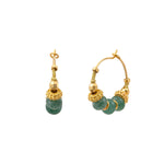 Mini boucles d'oreilles créoles Avola en métal doré et quartz teinté - bleu Bleu