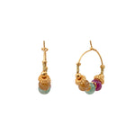 Mini boucles d'oreilles créoles Avola métal doré et quartz teinté - multicolore Multi