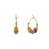 Mini boucles d'oreilles créoles Avola métal doré et quartz teinté - multicolore Multi