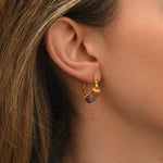 Mini boucles d'oreilles créoles Avola métal doré et quartz teinté - multicolore Multi