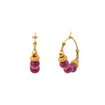 Mini boucles d'oreilles créoles Avola en métal doré et quartz teinté - violet Violet