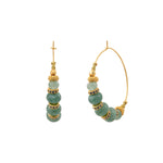 Boucles d'oreilles créoles Avola en métal doré et quartz teinté - bleu Bleu