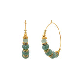 Boucles d'oreilles créoles Avola en métal doré et quartz teinté - bleu Bleu