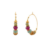 Boucles d'oreilles créoles Avola en métal doré et quartz teinté - multicolore Multi