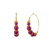 Boucles d'oreilles créoles Avola en métal doré et quartz teinté - violet Violet