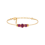 Bracelet fin réglable Avola en métal doré et quartz teinté - violet Violet