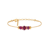 Bracelet fin réglable Avola en métal doré et quartz teinté - violet Violet