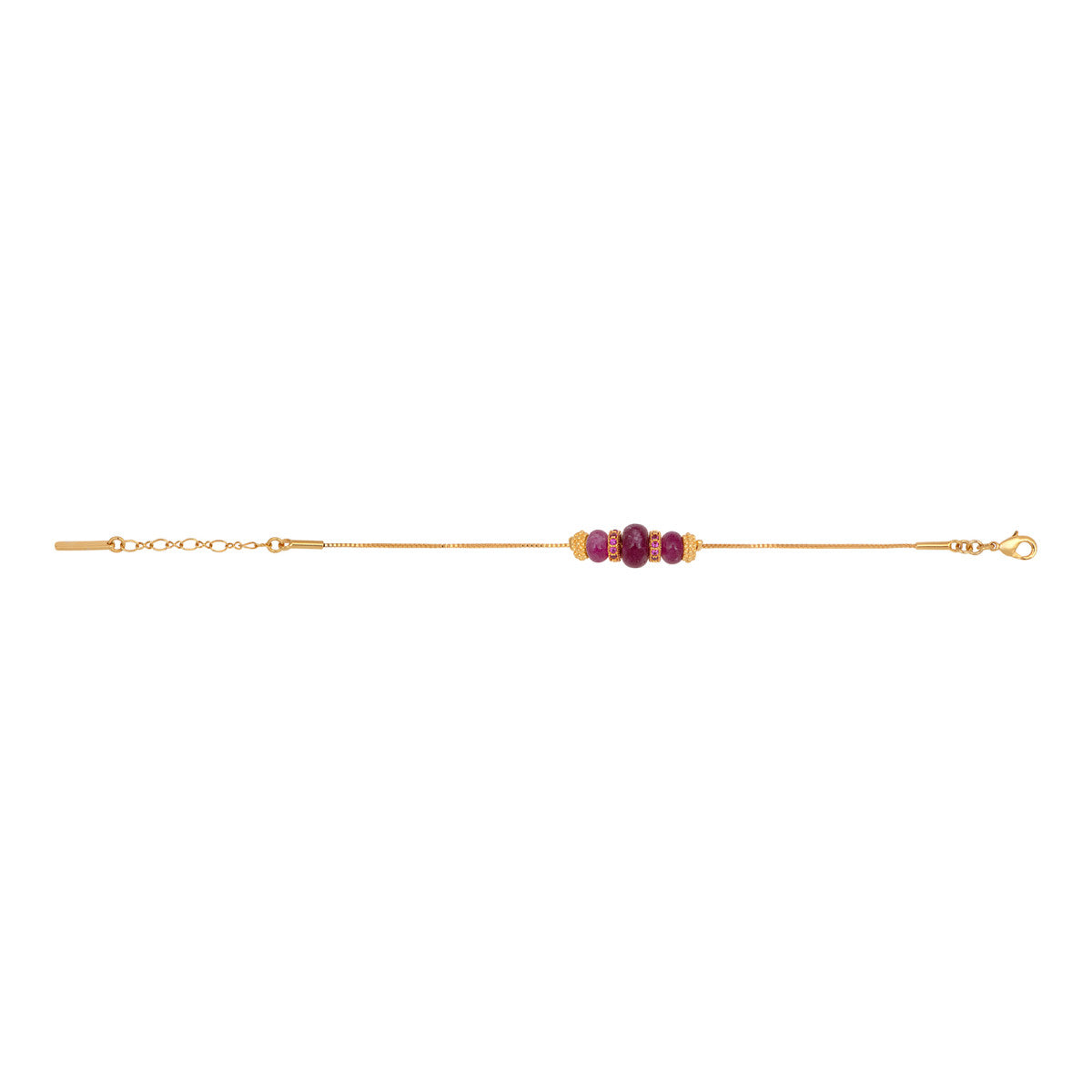 Bracelet fin réglable Avola en métal doré et quartz teinté - violet Violet