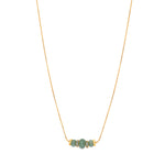 Collier pendentif réglable Avola perles en quartz teinté - bleu Bleu