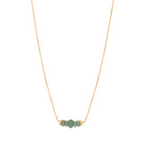 Collier pendentif réglable Avola perles en quartz teinté - bleu Bleu