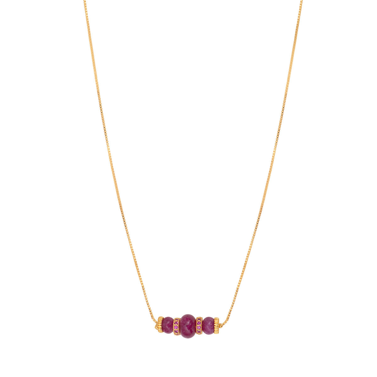 Collier pendentif réglable Avola perles en quartz teinté - violet Violet