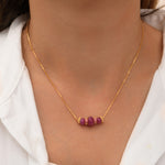 Collier pendentif réglable Avola perles en quartz teinté - violet Violet