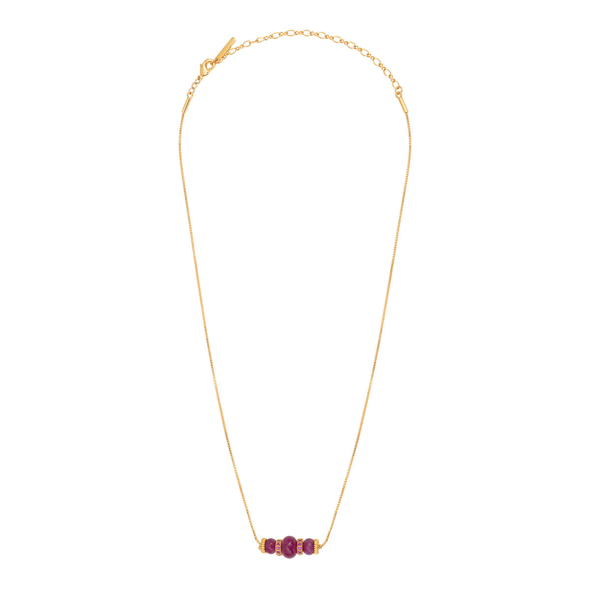 Collier pendentif réglable Avola perles en quartz teinté - violet Violet