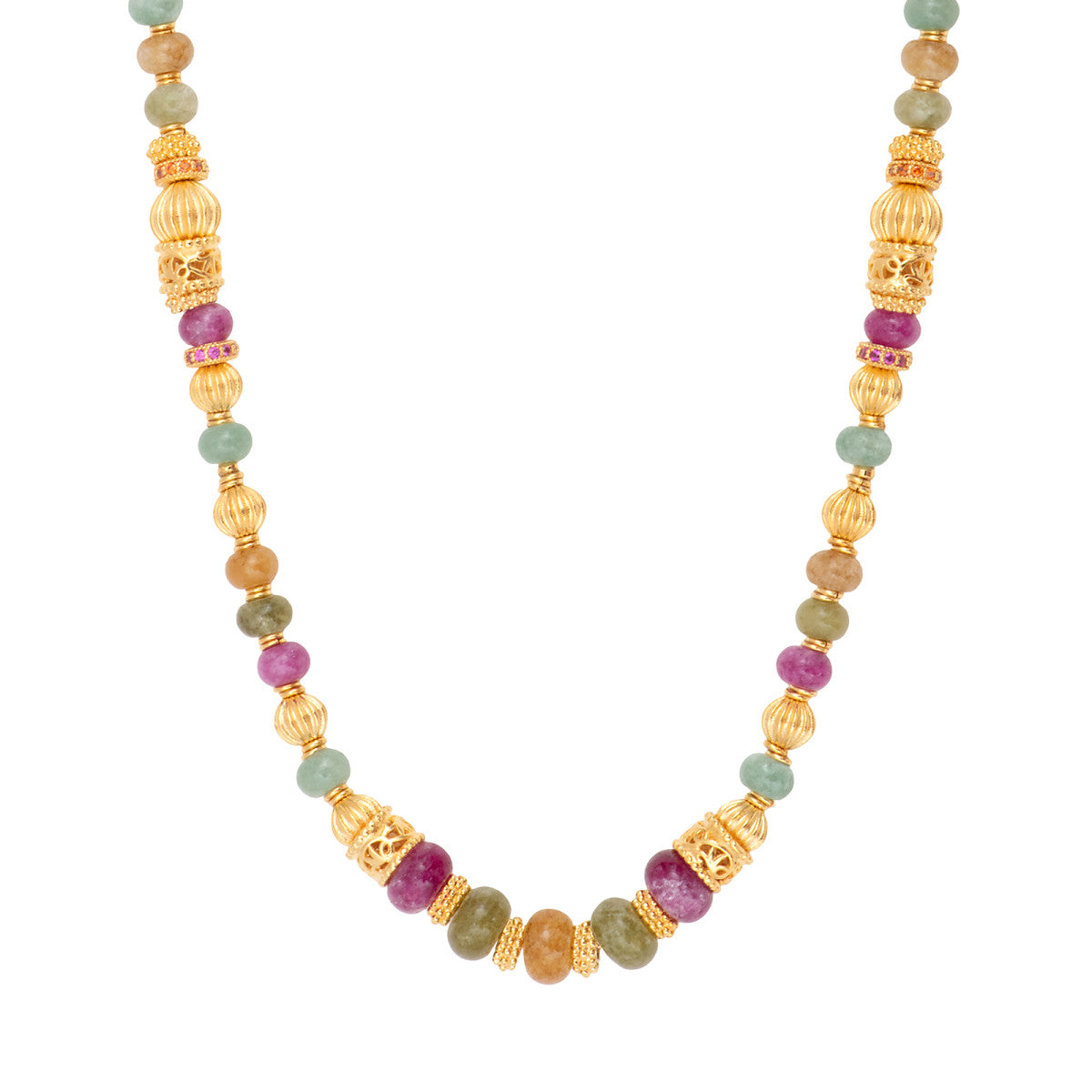 Collier de perles réglable Avola en quartz teinté - multicolore Multi