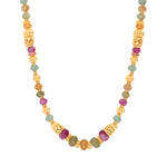 Collier de perles réglable Avola en quartz teinté - multicolore Multi