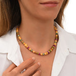 Collier de perles réglable Avola en quartz teinté - multicolore Multi