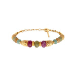 Bracelet de perles réglable Avola en quartz teinté - multicolore Multi