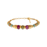 Bracelet de perles réglable Avola en quartz teinté - multicolore Multi