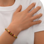 Bracelet de perles réglable Avola en quartz teinté - multicolore Multi