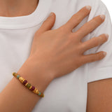 Bracelet de perles réglable Avola en quartz teinté - multicolore Multi