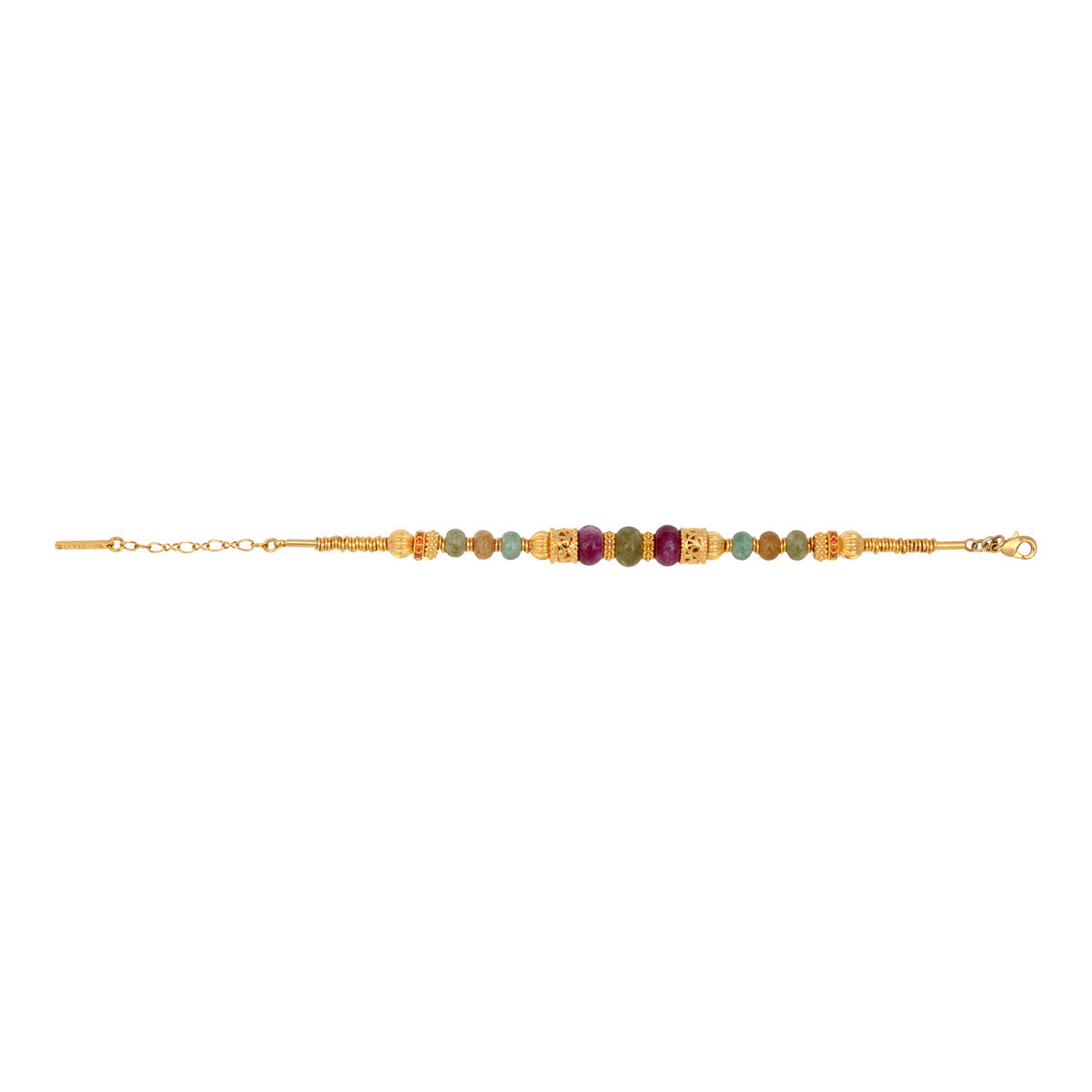 Bracelet de perles réglable Avola en quartz teinté - multicolore Multi