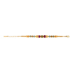 Bracelet de perles réglable Avola en quartz teinté - multicolore Multi