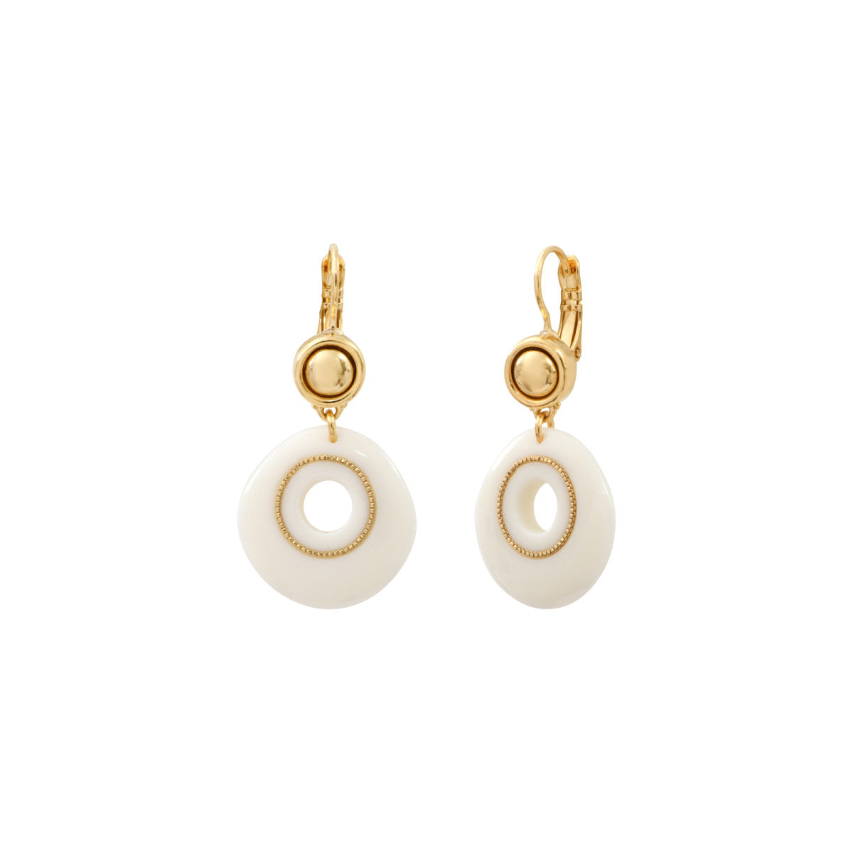 Boucles d'oreilles dormeuses Masseria en résine - blanc Blanc