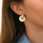 Petites boucles d'oreilles rondes à tiges percées Masseria en résine - blanc Blanc