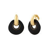 Boucles d'oreilles clips rondes Masseria en résine - noir Noir