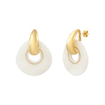 Boucles d'oreilles à tiges percées rondes Masseria en résine - blanc Blanc