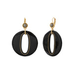 Grosse boucles d'oreilles dormeuses Masseria en résine percée - noir Noir