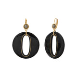 Grosse boucles d'oreilles dormeuses Masseria en résine percée - noir Noir