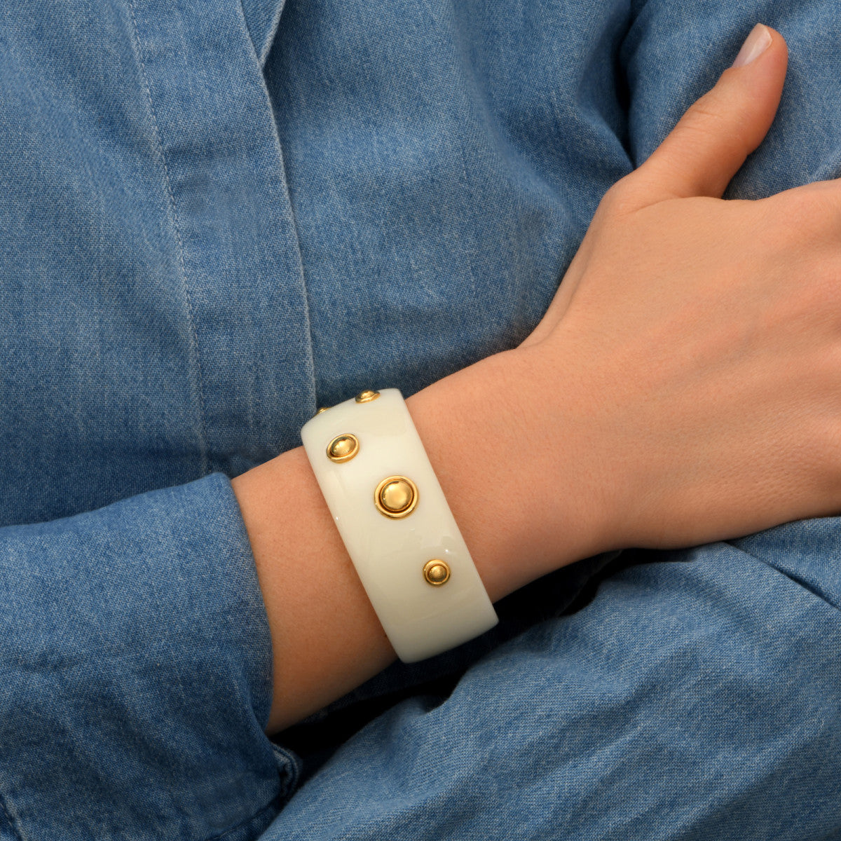 Bracelet manchette Masseria M en résine - blanc Blanc