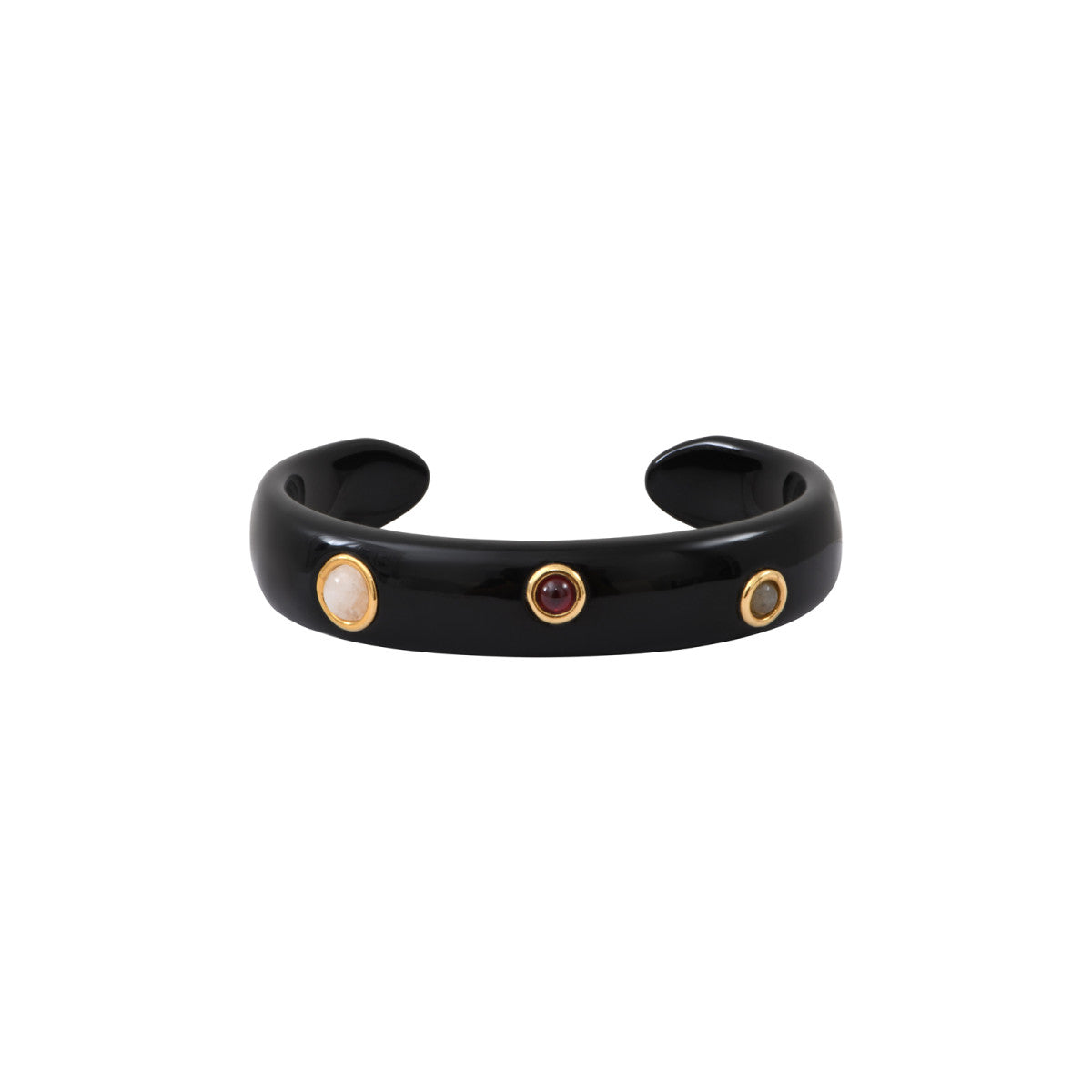 Bracelet jonc Masseria M en résine et pierres dures - noir Noir