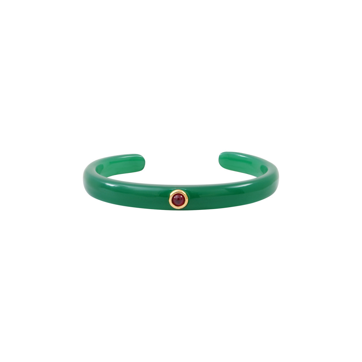 Bracelet jonc Masseria M en résine et grenat - vert Emeraude