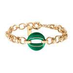 Bracelet chaîne Masseria en métal doré et maillon résine - vert Emeraude