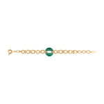 Bracelet chaîne Masseria en métal doré et maillon résine - vert Emeraude