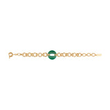 Bracelet chaîne Masseria en métal doré et maillon résine - vert Emeraude