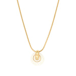Collier pendentif réglable Masseria en métal doré et résine - blanc Blanc