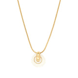 Collier pendentif réglable Masseria en métal doré et résine - blanc Blanc