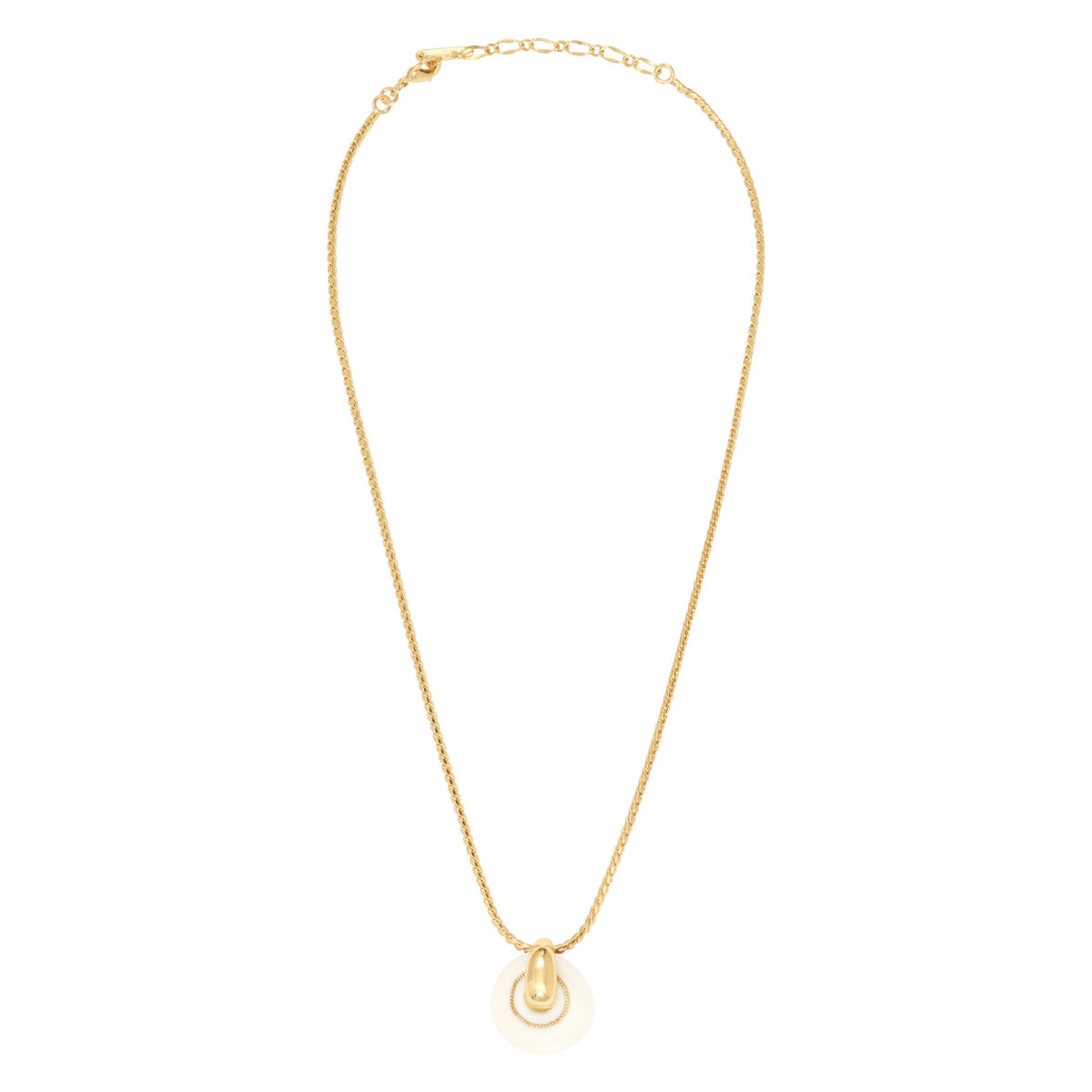 Collier pendentif réglable Masseria en métal doré et résine - blanc Blanc