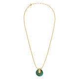 Collier pendentif réglable Masseria en métal doré et résine - vert Emeraude