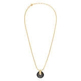 Collier pendentif réglable Masseria en métal doré et résine - noir Noir