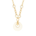 Collier sautoir chaîne réglable Masseria en métal doré et résine - blanc Blanc