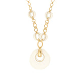 Collier sautoir chaîne réglable Masseria en métal doré et résine - blanc Blanc