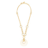 Collier sautoir chaîne réglable Masseria en métal doré et résine - blanc Blanc