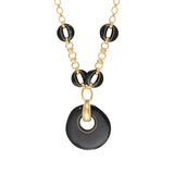 Collier sautoir chaîne réglable Masseria en métal doré et résine - noir Noir